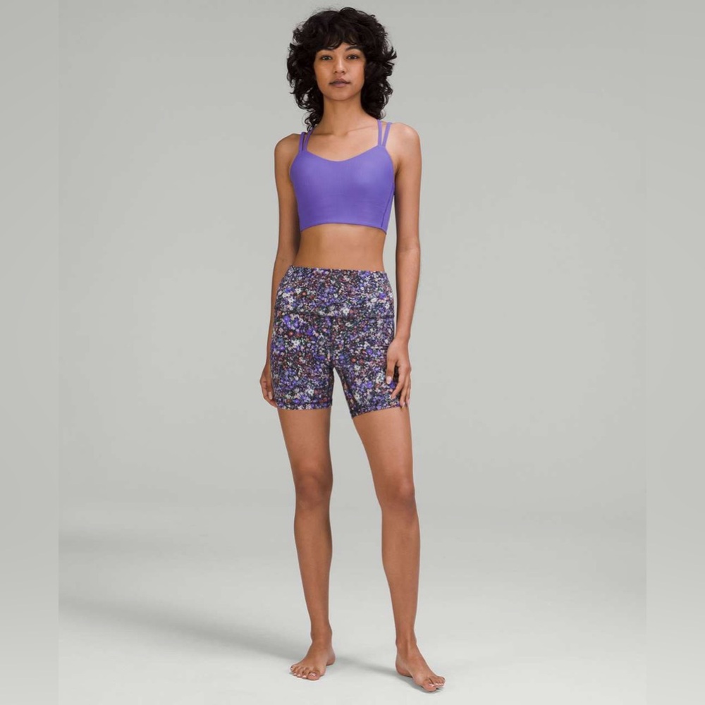 Lululemon align high rise short 6 inch in flower burst multi, size 8